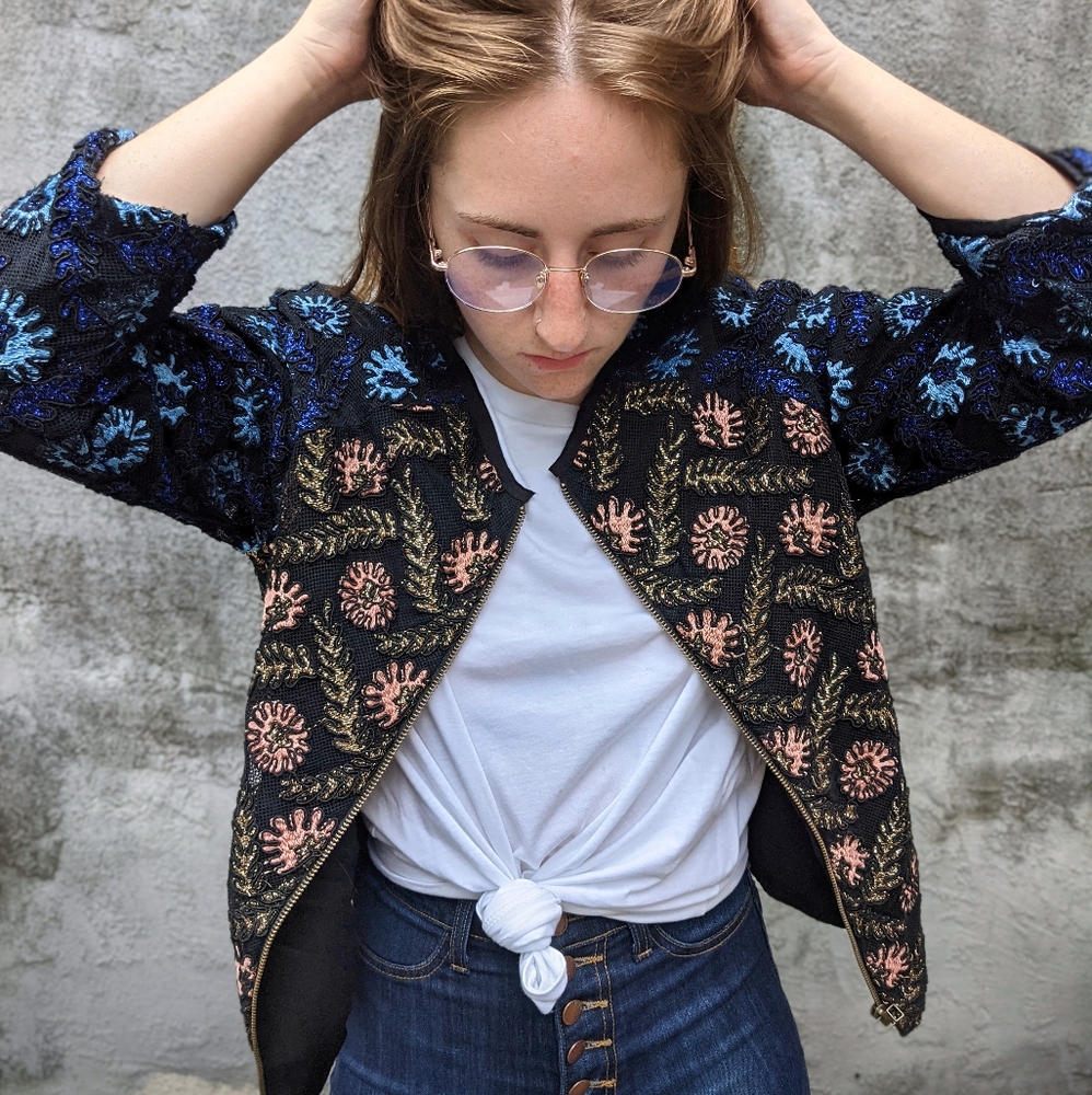 embroidered bomber jacket